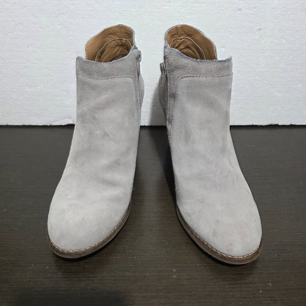 Lucky Brand LK-YABBA Gray Suede Wedge Zip Ankle Booties 9M/40 - Picture 3 of 16